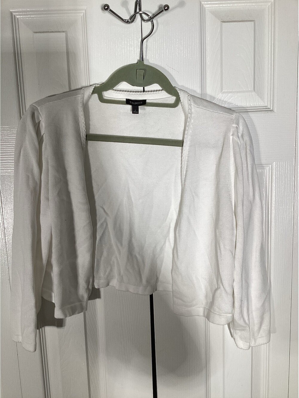 Talbots Women’s White Open Cardigan Size L